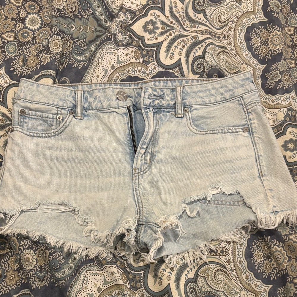 American Eagle Outfitters Light Blue Cut Off Denim Shorts